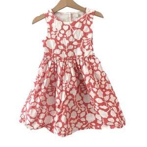 John Lewis Sleeveless Floral Dress - Coral White - 2
